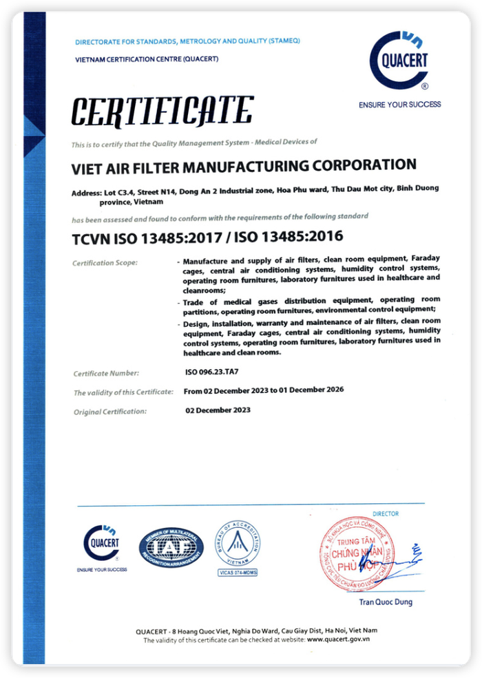 Chứng nhận ISO 13485:2016