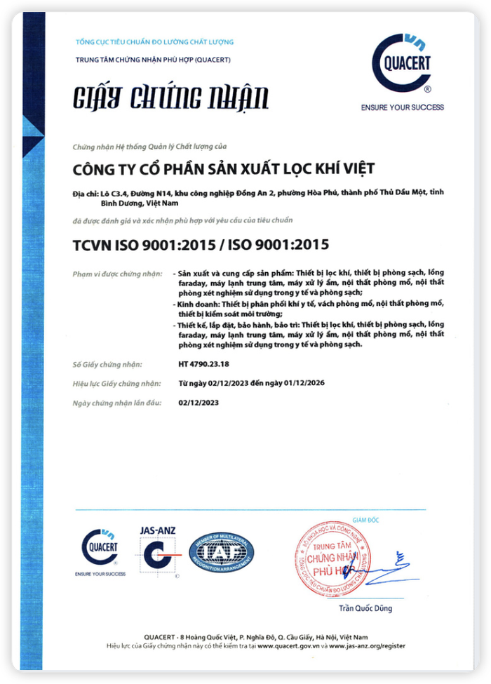 Chứng nhận ISO 9001:2015